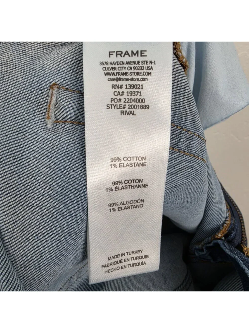 FRAME The Wide Jeans High Rise Wide Leg Ankle Rival Blue Size 31 - Picture 12 of 14